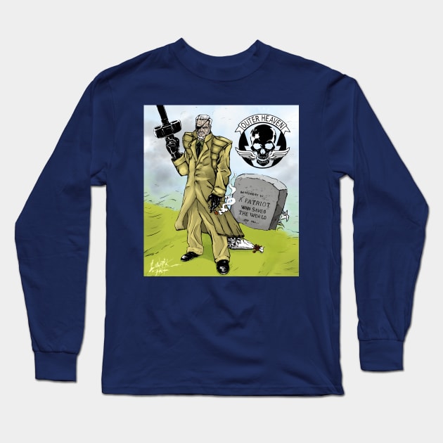 Big Boss Outer Heaven Long Sleeve T-Shirt by Art Of Lunatik